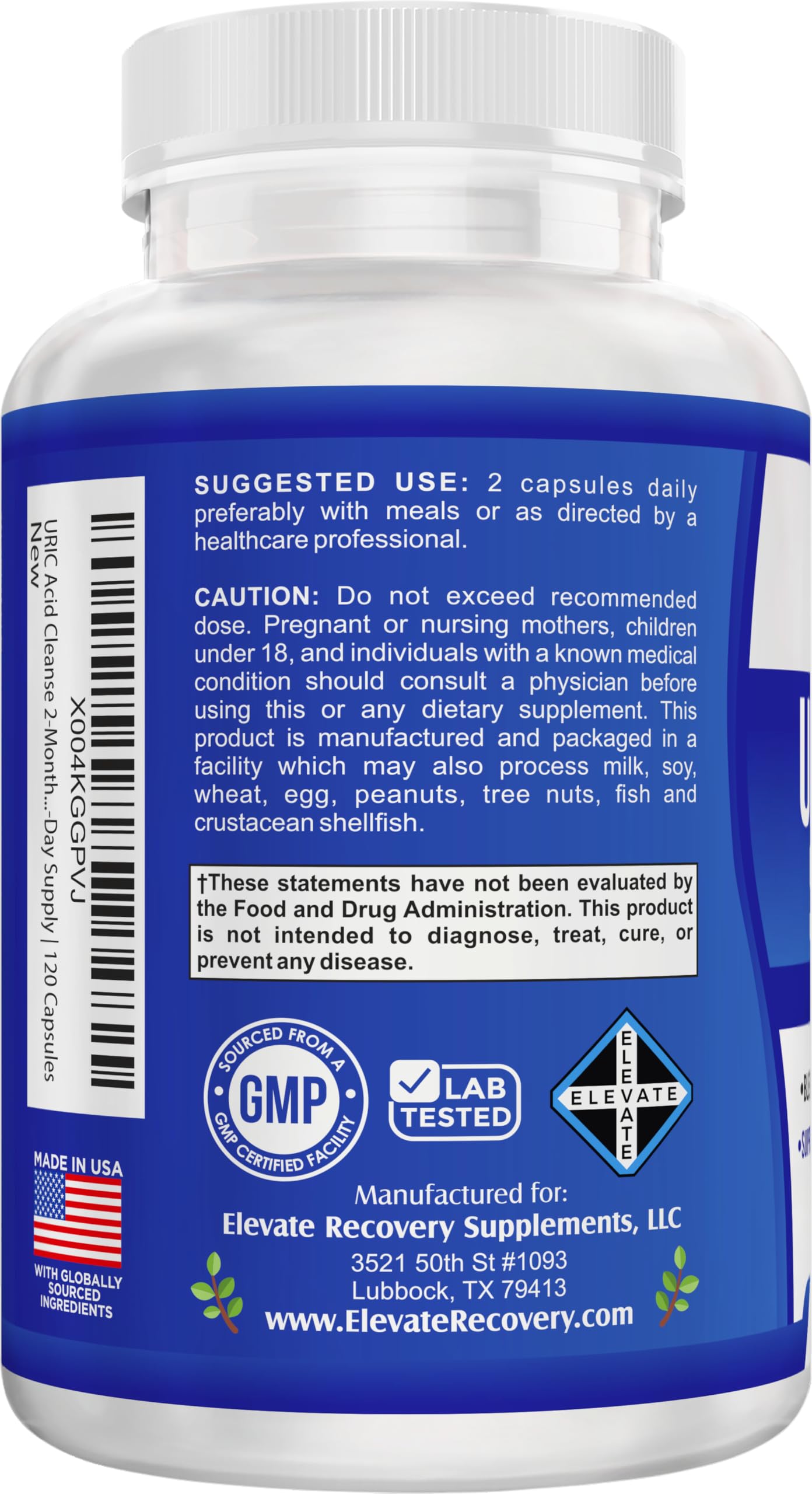 Elevate Recovery front packaging displays product name and features for quick recognition.