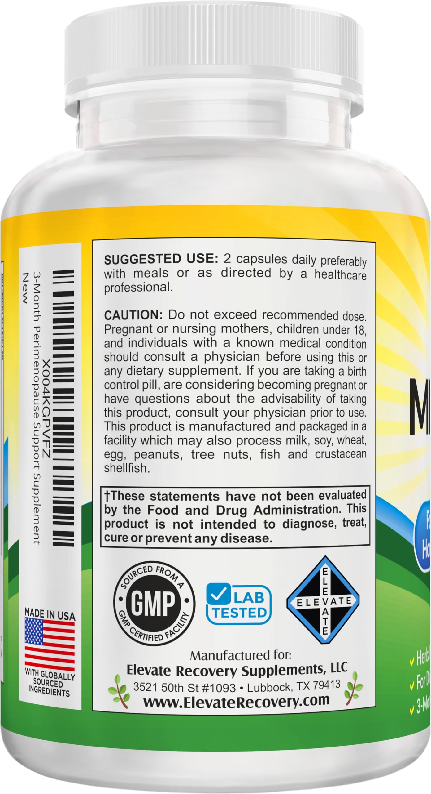 Elevate Recovery herbal blend capsules for convenient daily support