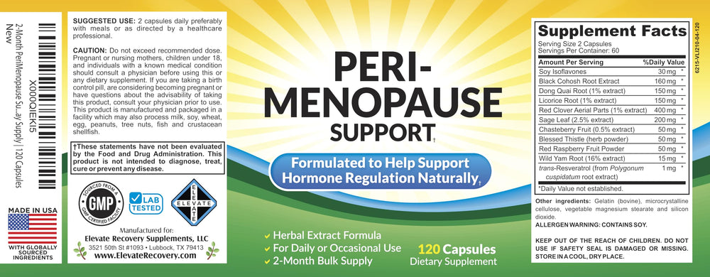 Elevate Recovery Perimenopause bulk-pack suggesting cost-effective two-month replenishment.