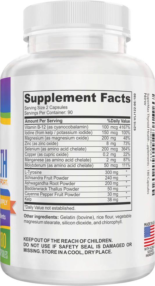 Ingredient panel shows iodine and minerals for metabolic balance support