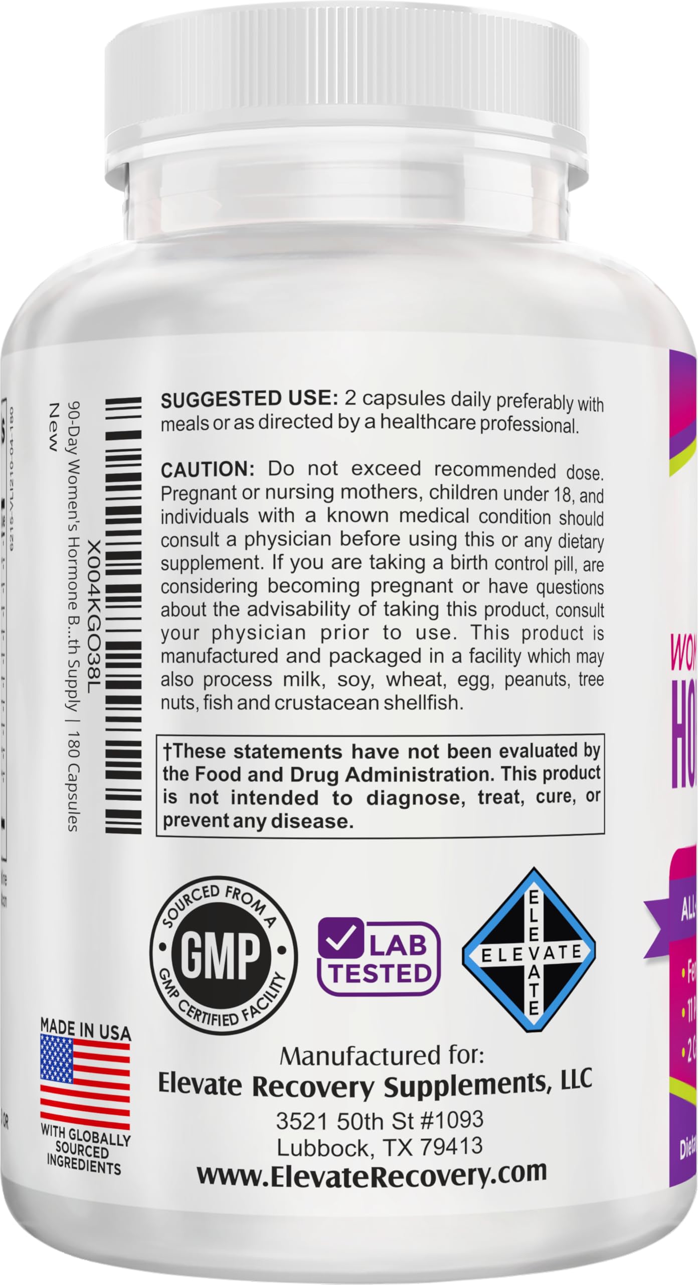 Elevate Recovery 11-in-1 formula graphic highlighting ingredients