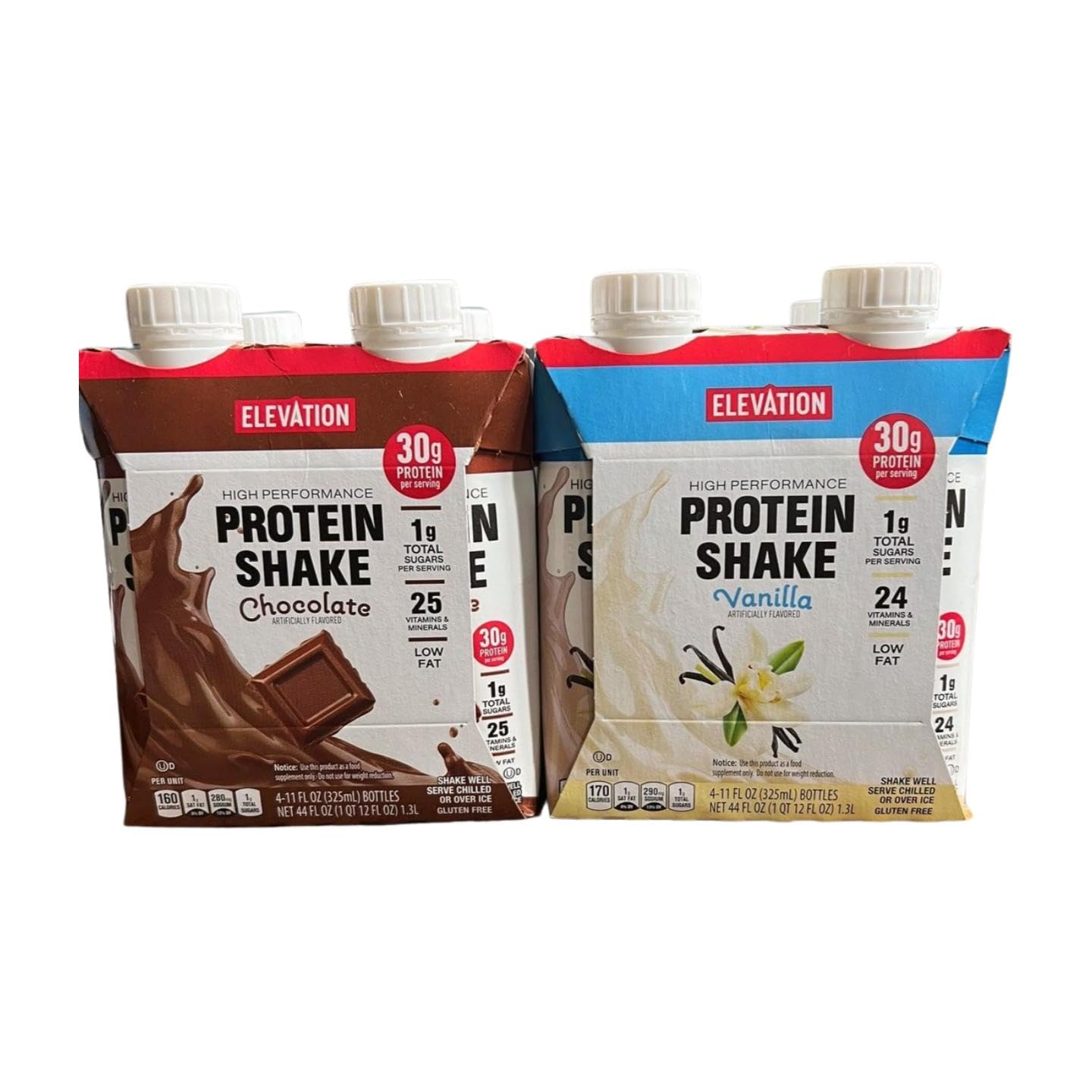 Elevation by Millville vanilla bottle with 30 g protein per serving.