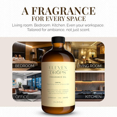 ELEVEN DROPS Bougie 540 glass amber close-up, preserves pure fragrance for daily use.
