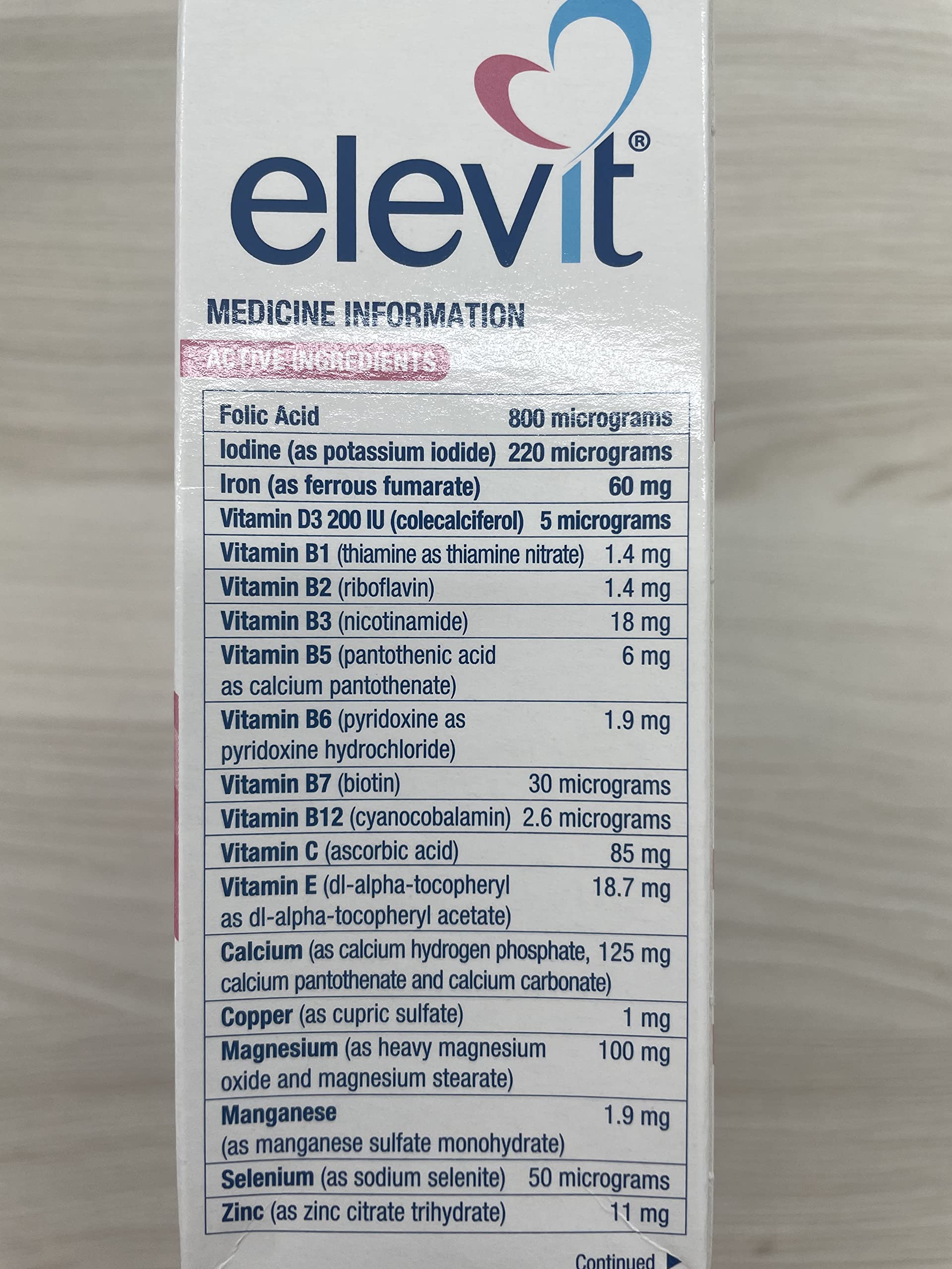 Elevit iodine-inclusive multivitamin for long-term daily pregnancy health support.