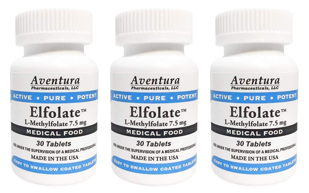 ELFOLATE 7.5mg bottle—premium L-methylfolate for daily wellness support.