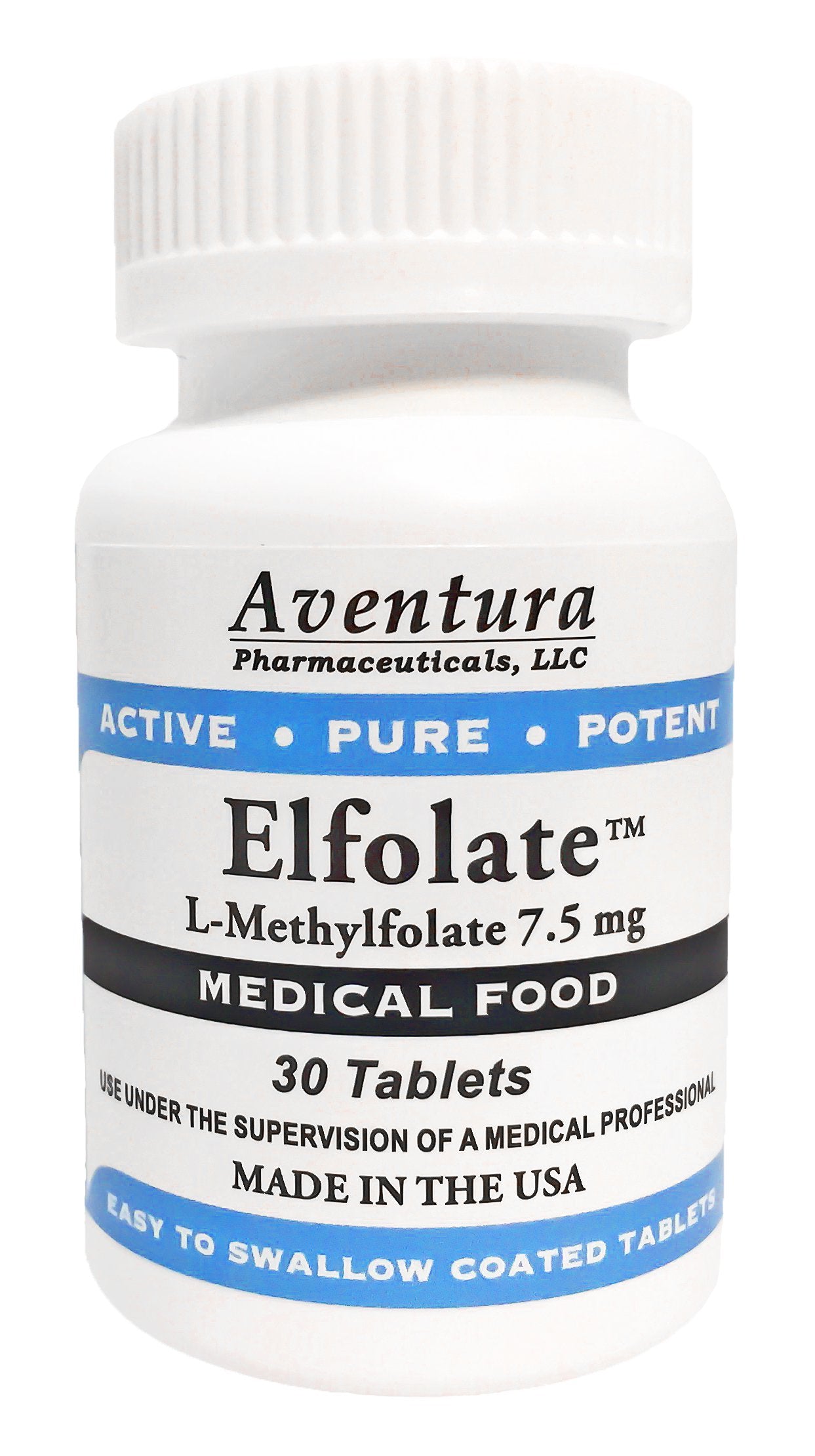 ELFOLATE bottle front view highlighting professional-strength L-Methylfolate for daily use