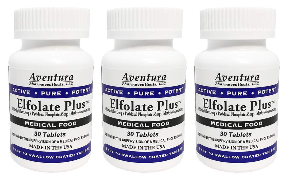ELFOLATE Plus 3mg bottle front view for daily methylfolate support.