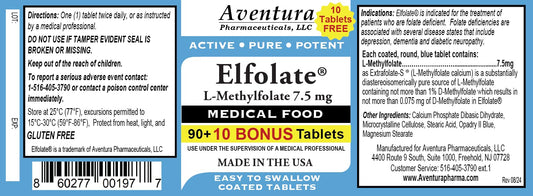 ELFOLATE tablets in packaging highlighting purity and potency