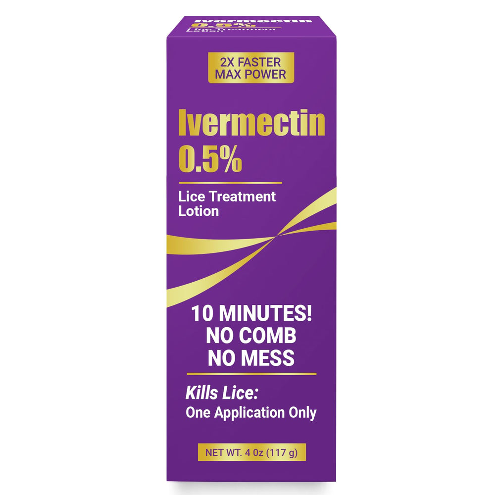 ELFSOUL Ivermectin lotion bottle shown for fast lice treatment.
