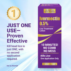 ELFSOUL lotion label close-up highlighting the 0.5% ivermectin formula.