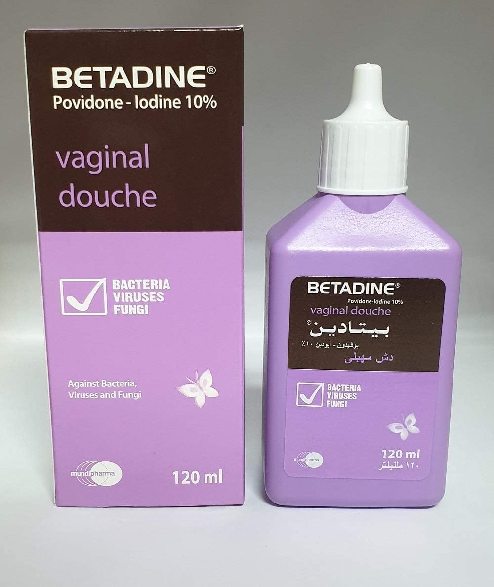 Elhawag BETADIN Vaginal Douche bottle showing 120 ml size for personal care