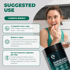 ELICORE capsules in hand illustrate portable daily immune support.