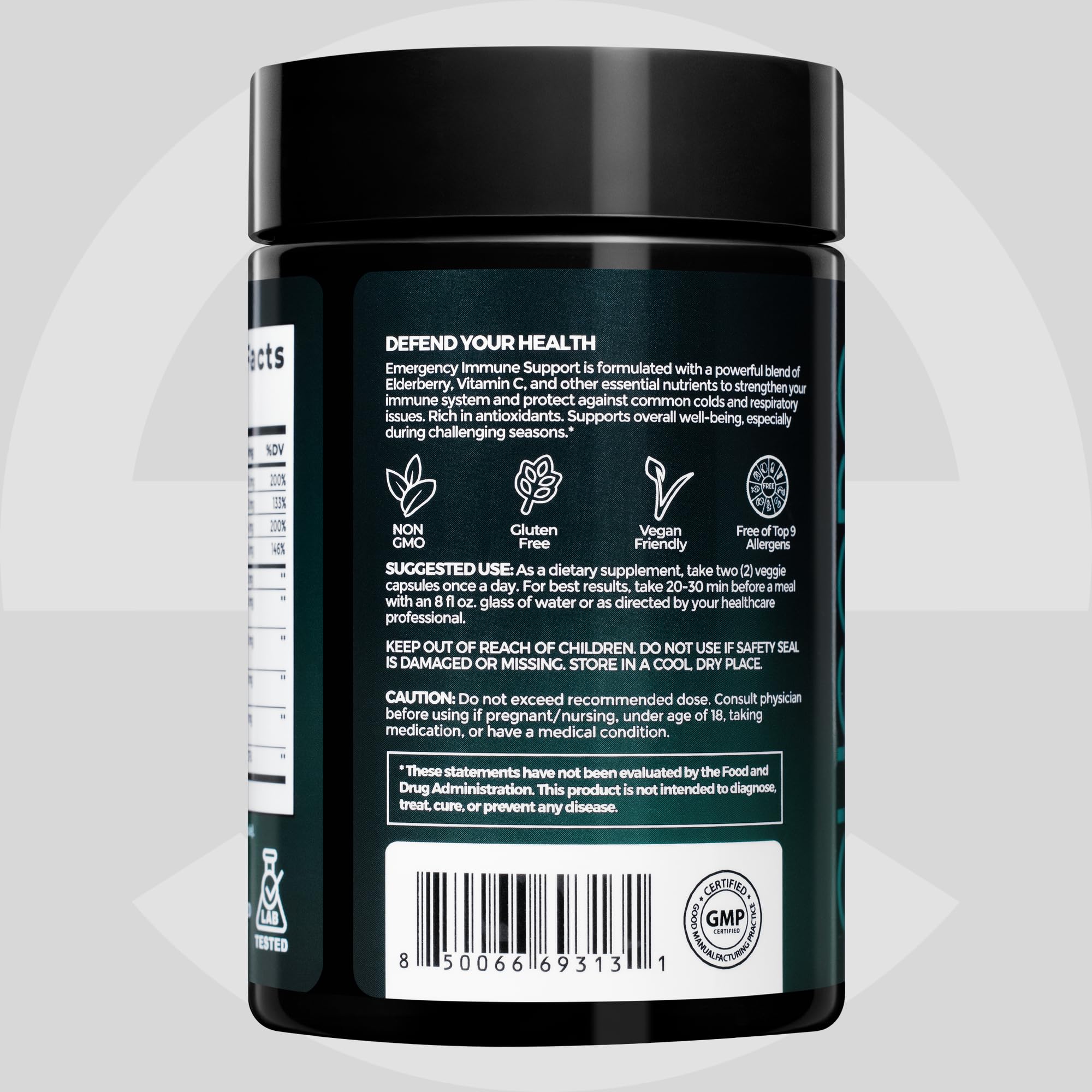 ELICORE Emergency Immune Support diagonal shot with modern design.