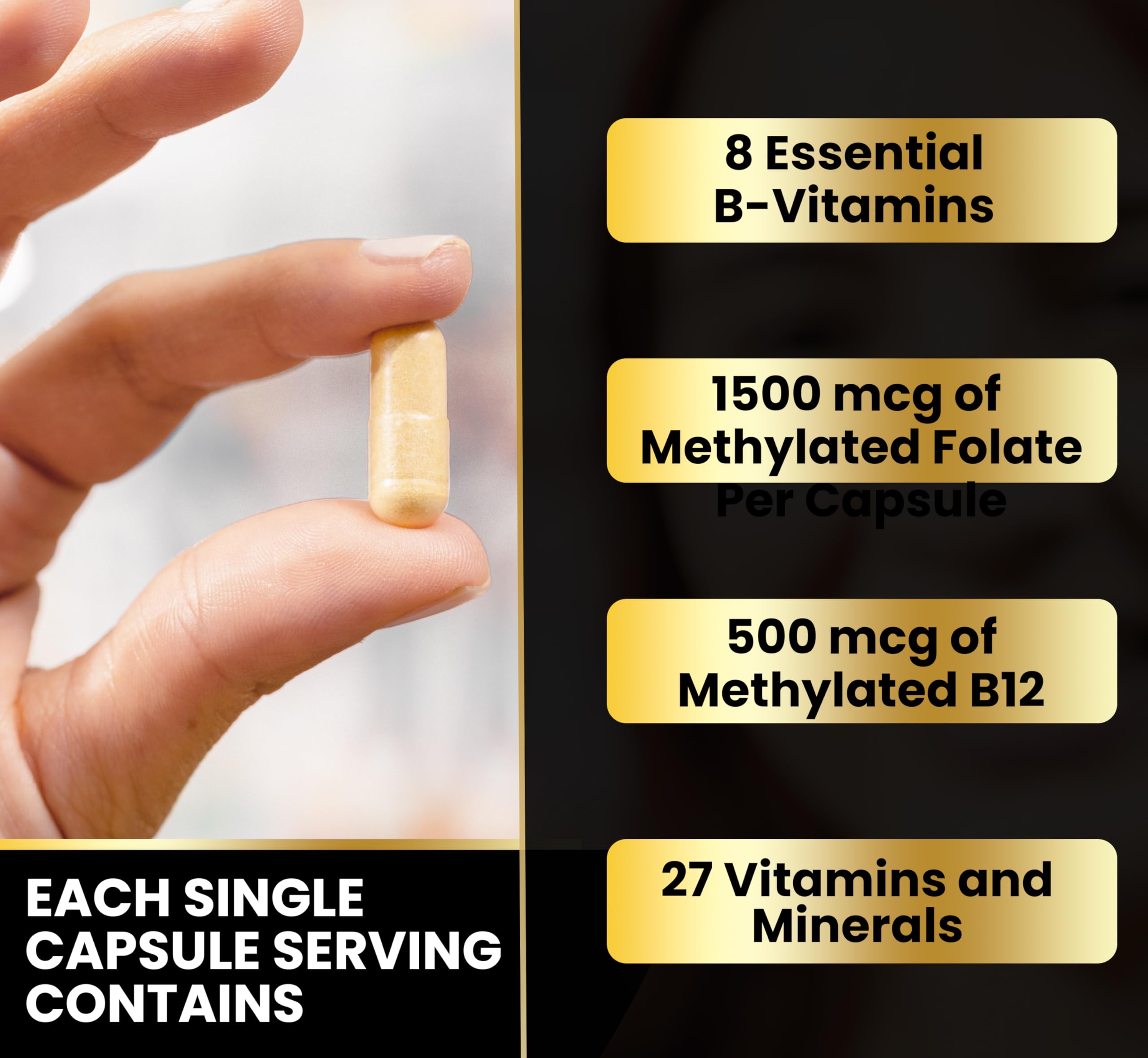 Eliixr bottle shows active B12 and folate for methylation support.