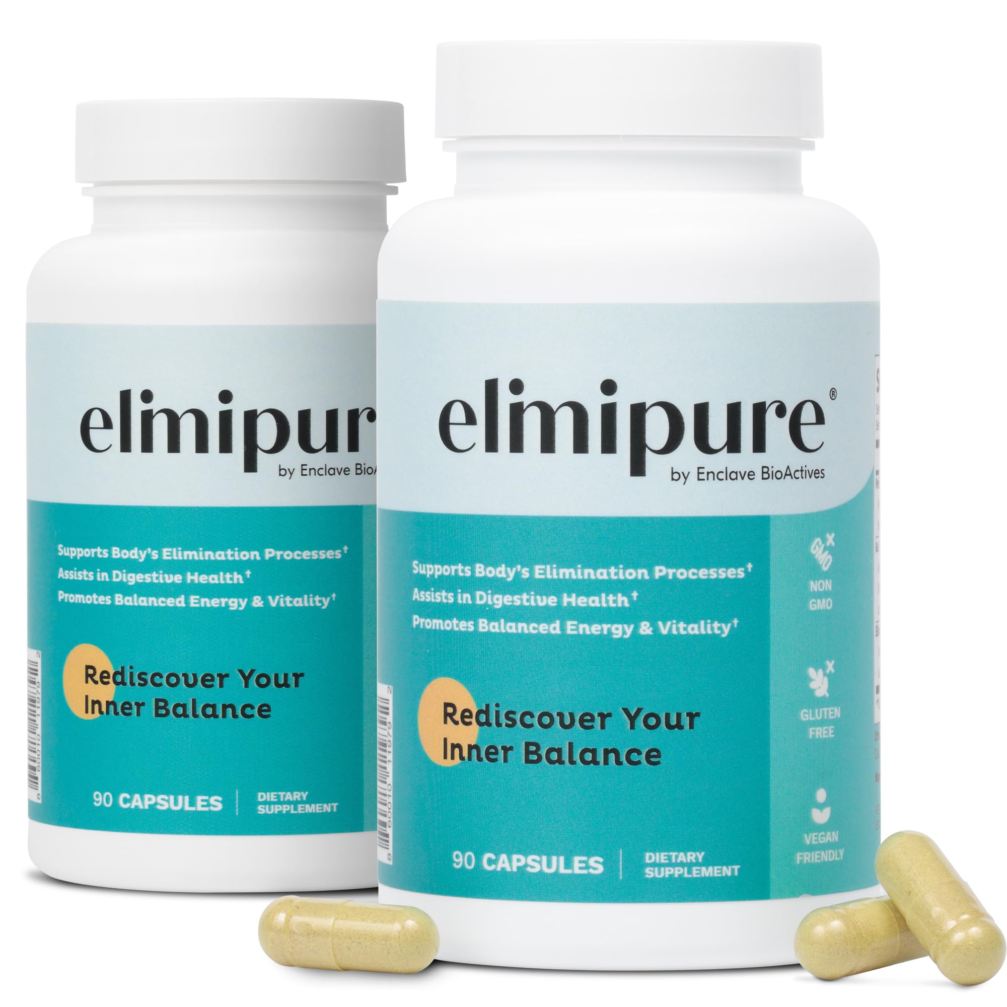 Elimipure Gut Cleanse bottle and capsules support daily digestive wellness.