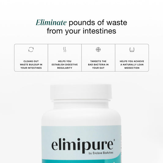 Close-up of Elimipure Gut Cleanse capsules for easy daily use