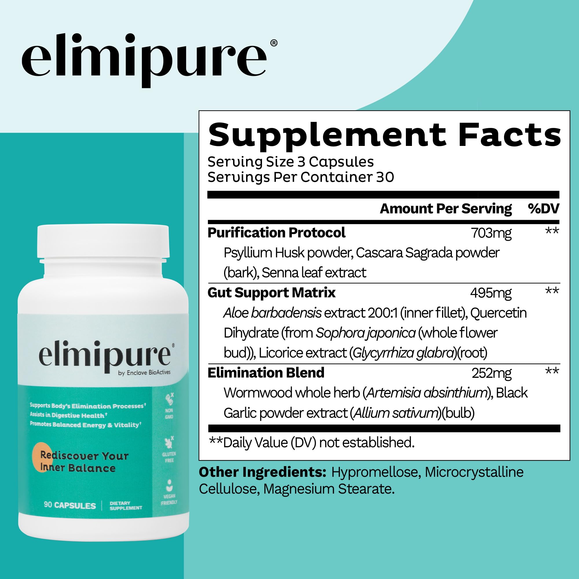 Elimipure Gut Cleanse on the kitchen counter for easy access.