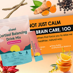 Prepared glass of Elional Cortisol Drink Mix with a refreshing look.