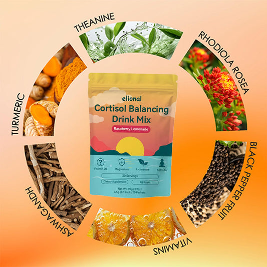 Elional single packet of Raspberry Lemonade mix on desk for easy daily use.