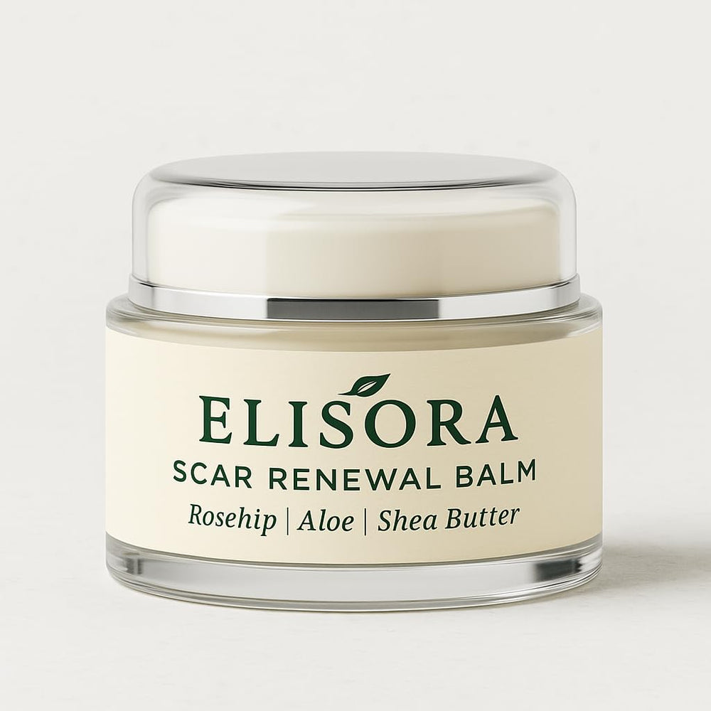 ELISORA-balm-texture-closeup shows rich cream ready for spreading.
