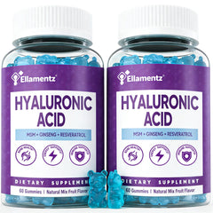 ELLAMENTZ 7-in-1 sugarfree hyaluronic gummies bottle for convenient daily hydration