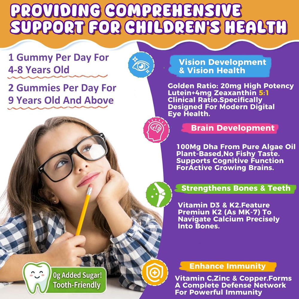 ELLAMENTZ gummies with Vitamin A and lutein for eye health support