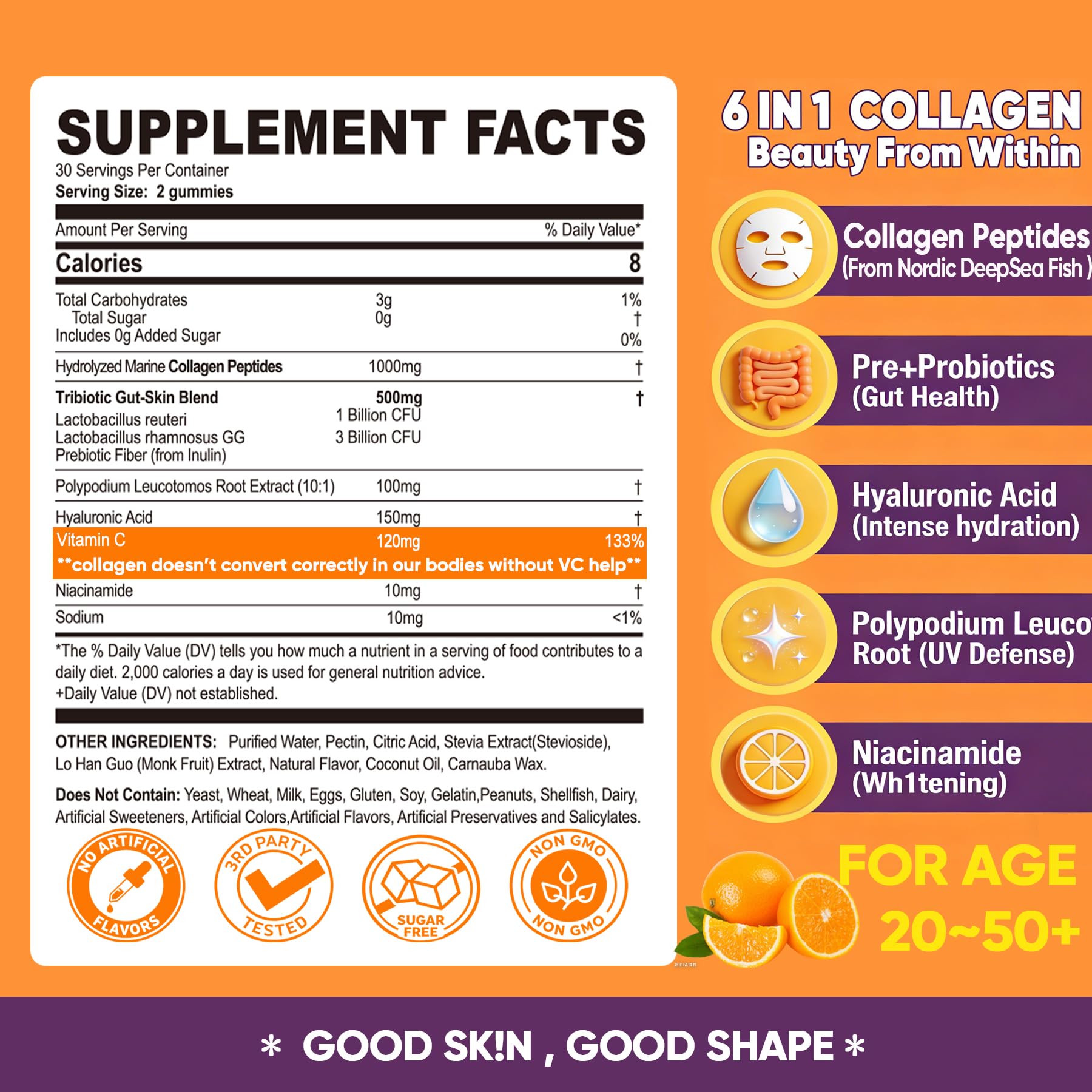 ELLAMENTZ gummies close-up reveals micro-peptide texture and hydrolyzed collagen focus