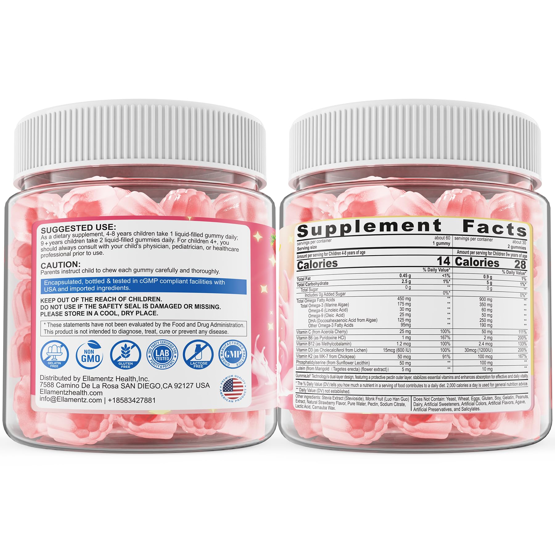 ELLAMENTZ no fish taste omega-3—plant-sourced, kid-friendly alternative.