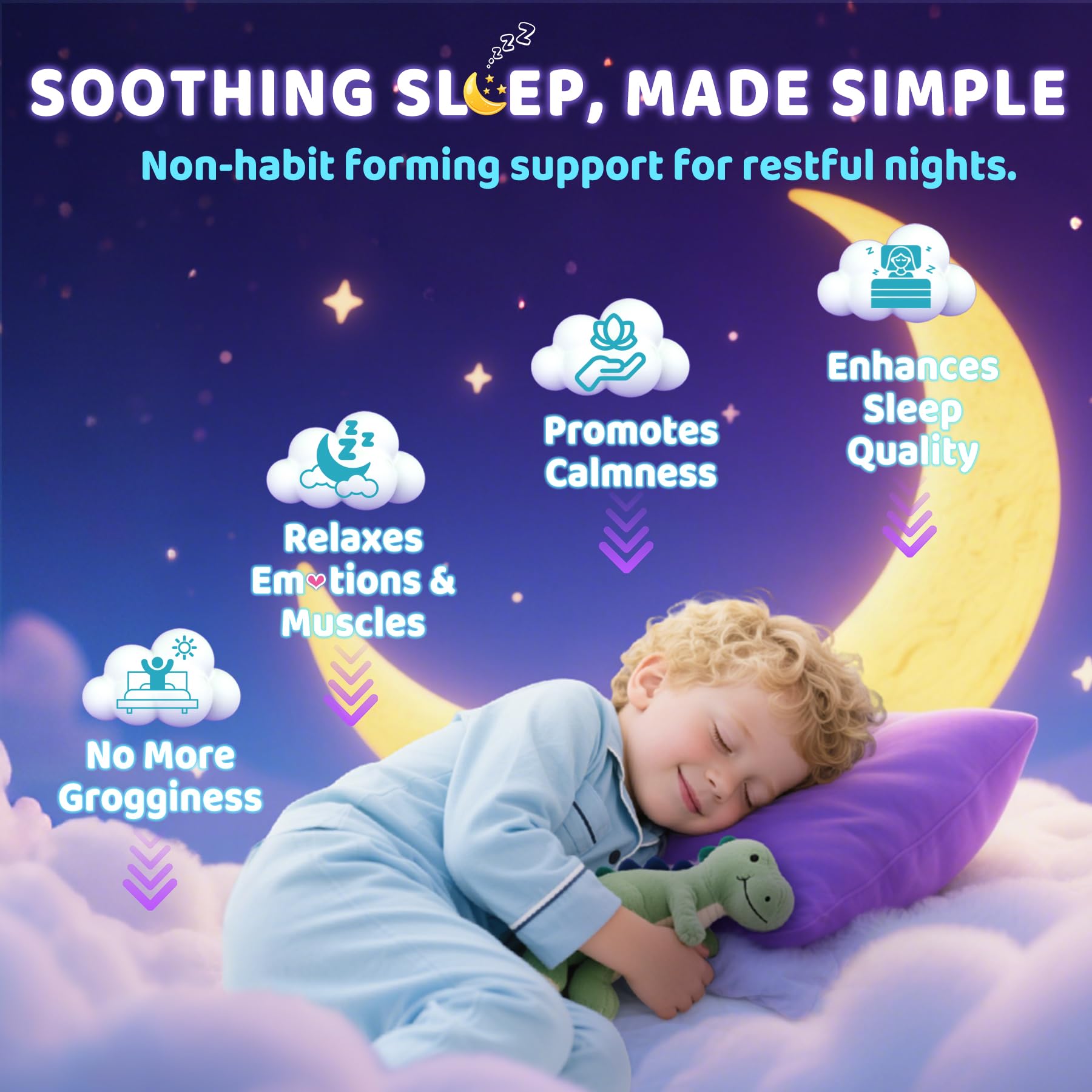 ELLAMENTZ Kids Sleep Gummies gummies closeup shows soft texture and strawberry flavor