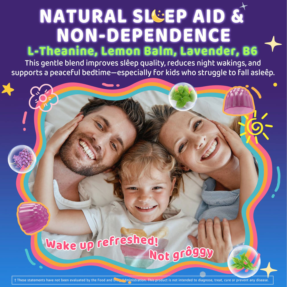 ELLAMENTZ Kids Sleep Gummies strawberry flavor suggests kid-friendly taste