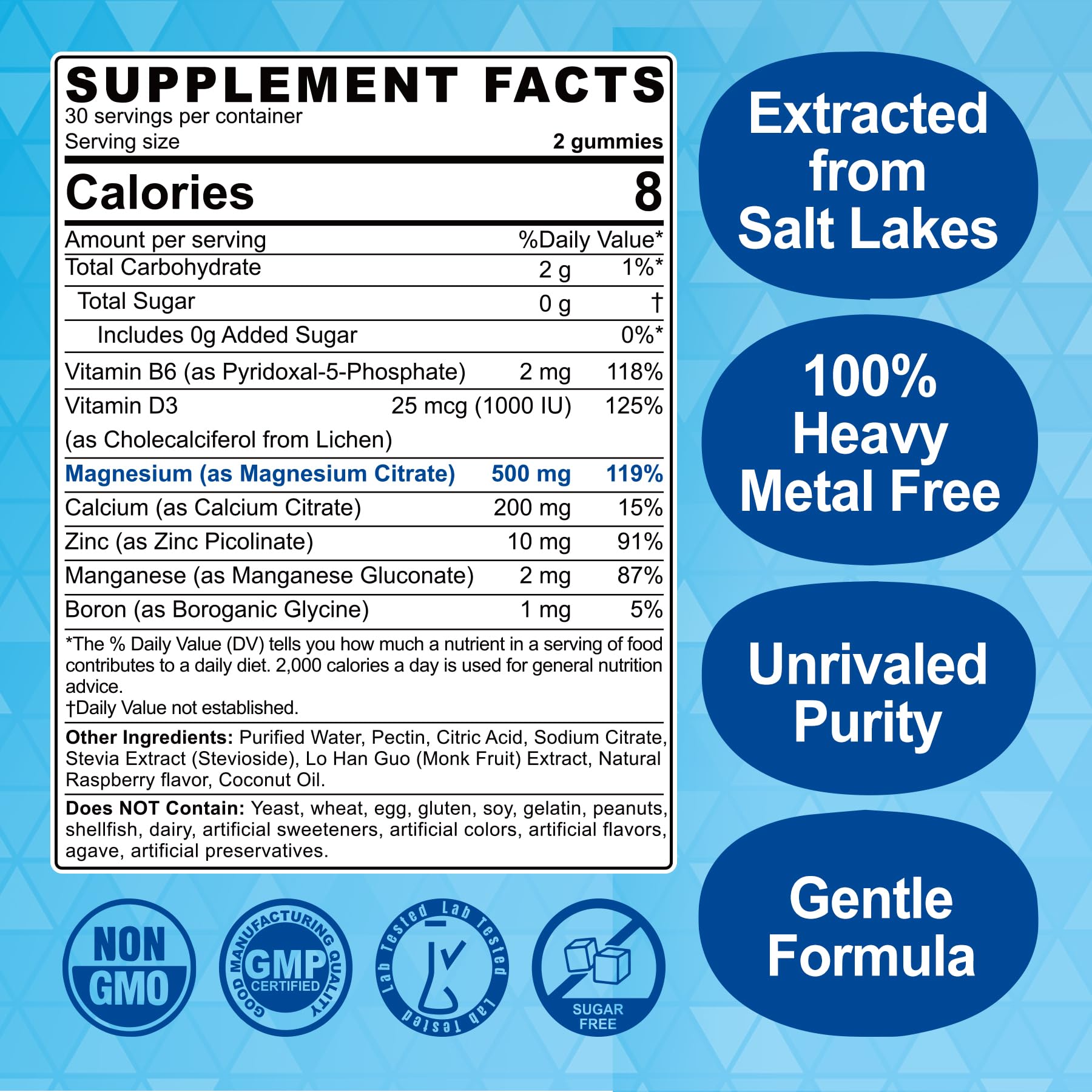 ELLAMENTZ magnesium citrate gummies pouring into a glass for convenient daily use