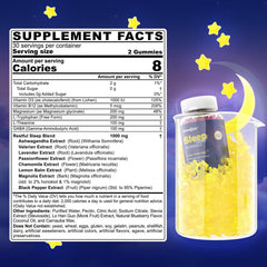 ELLAMENTZ Sleep Gummies closeup gummies, melatonin-free relaxation aid.