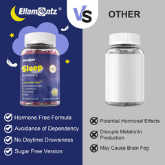 ELLAMENTZ Sleep Gummies nightstand scene, easy bedtime routine.