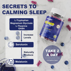 ELLAMENTZ Sleep Gummies vegan label, plant-based formula for evenings.