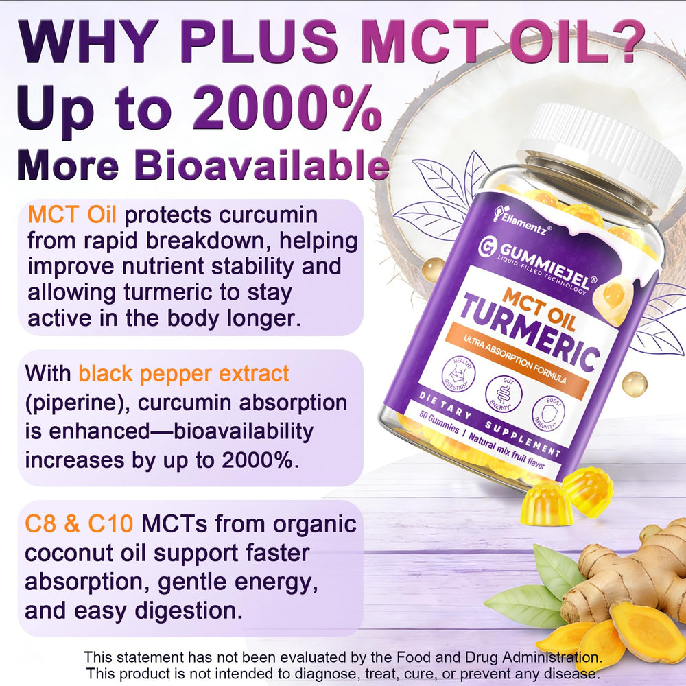 ELLAMENTZ Turmeric Gummies plant-based pectin coating for vegan formulation