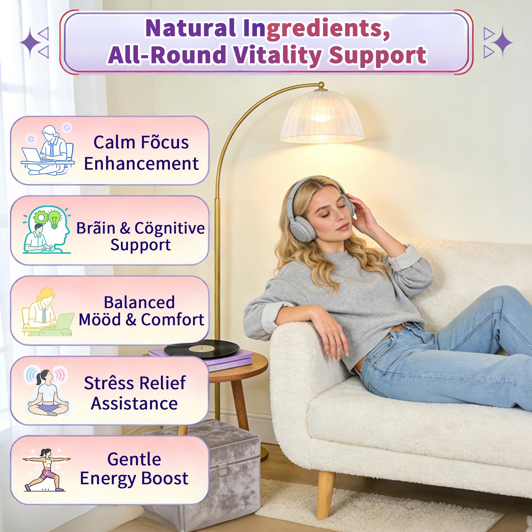 ELLAMENTZ Vegan L-Theanine Gummies bottle pour shows convenient daily serving on the go.