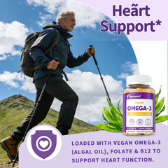 ELLAMENTZ Vegan Omega-3 Gummies ingredients panel highlighting phosphatidylserine and zinc.