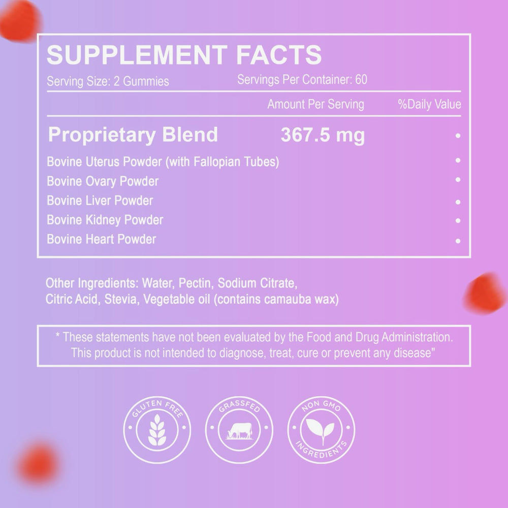 Elloura heart gummies showcase rich flavor and nutrient profile.