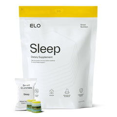 Elo Health Sleep Gummies bottle ready for nightly routine to support restful evenings.