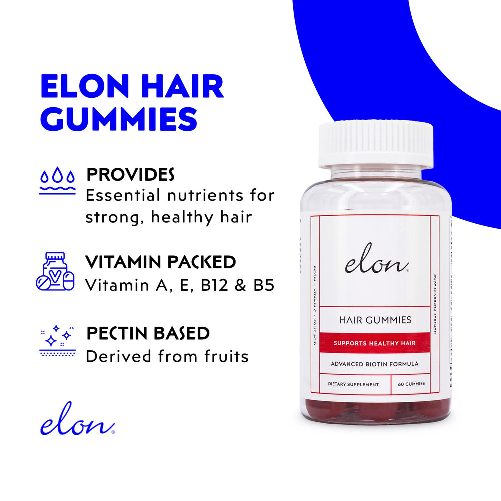 Close-up of Elon Biotin Gummies highlighting cherry flavor.