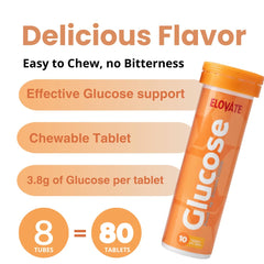 ELOVATE no-artificial-dyes glucose tablets for clean energy.