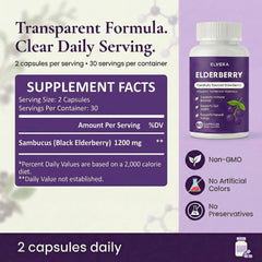 ELVERA Elderberry capsules closeup for convenient daily wellness