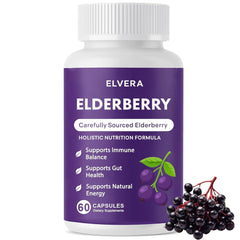 ELVERA Elderberry Gut Support bottle for daily digestive balance