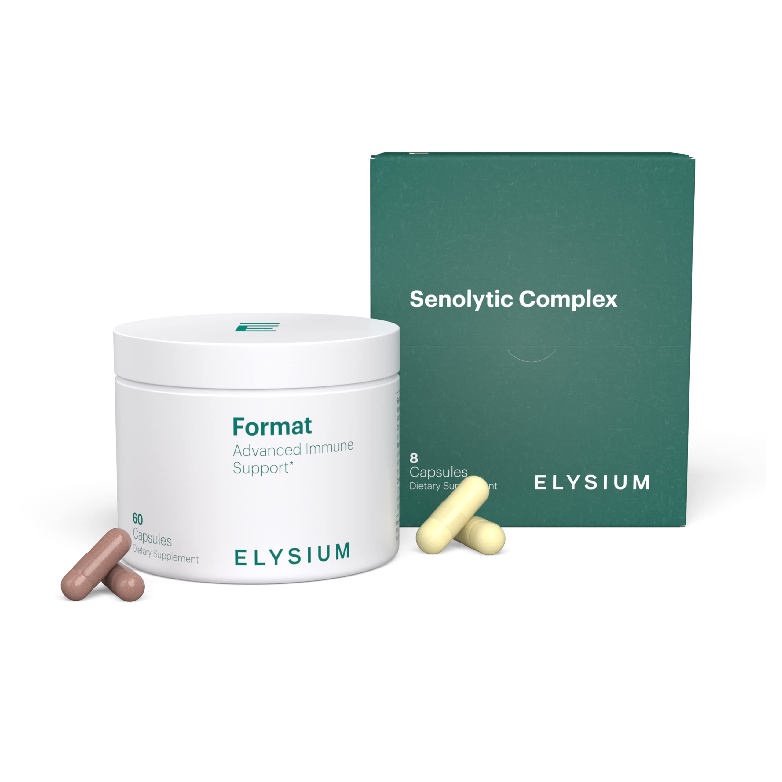 ELY-SIUM Format immune bottle front, highlighting premium micronutrients for daily support.