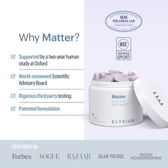 Oxford collaboration packaging for ELYSIUM Matter signaling research-backed formulation