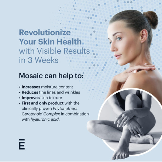 ELY-SIUM Mosaic packaging showing a 30-day supply for daily skincare.