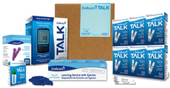 Embrace Talk Blood Glucose Meter with large display for quick reading and easy tracking.