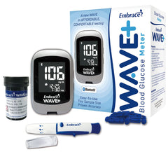 Embrace WAVE+ meter front view with large display for quick readings