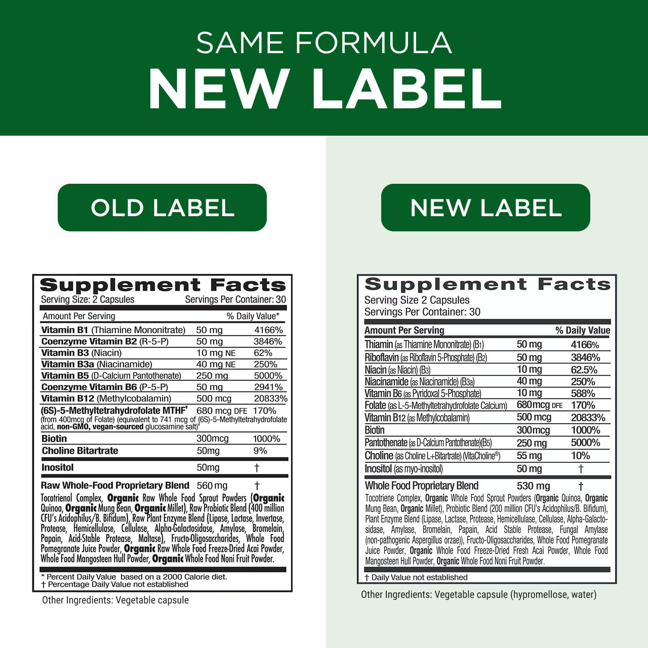 Emerald Labs B-Healthy vegan formulation label focus