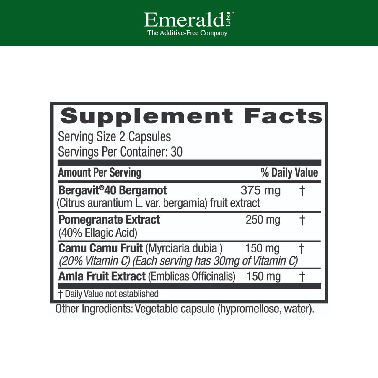 Close-up of bergamot fruit with EMERALD LABS Bergamot+ for a metabolism-supporting blend.